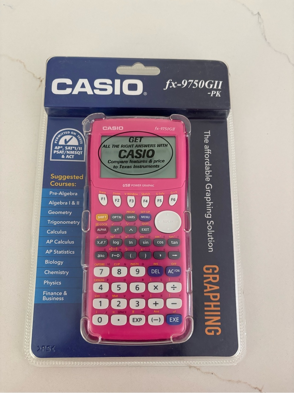 NEW in package Casio fx-9750GII Graphing Calculator - Pink
